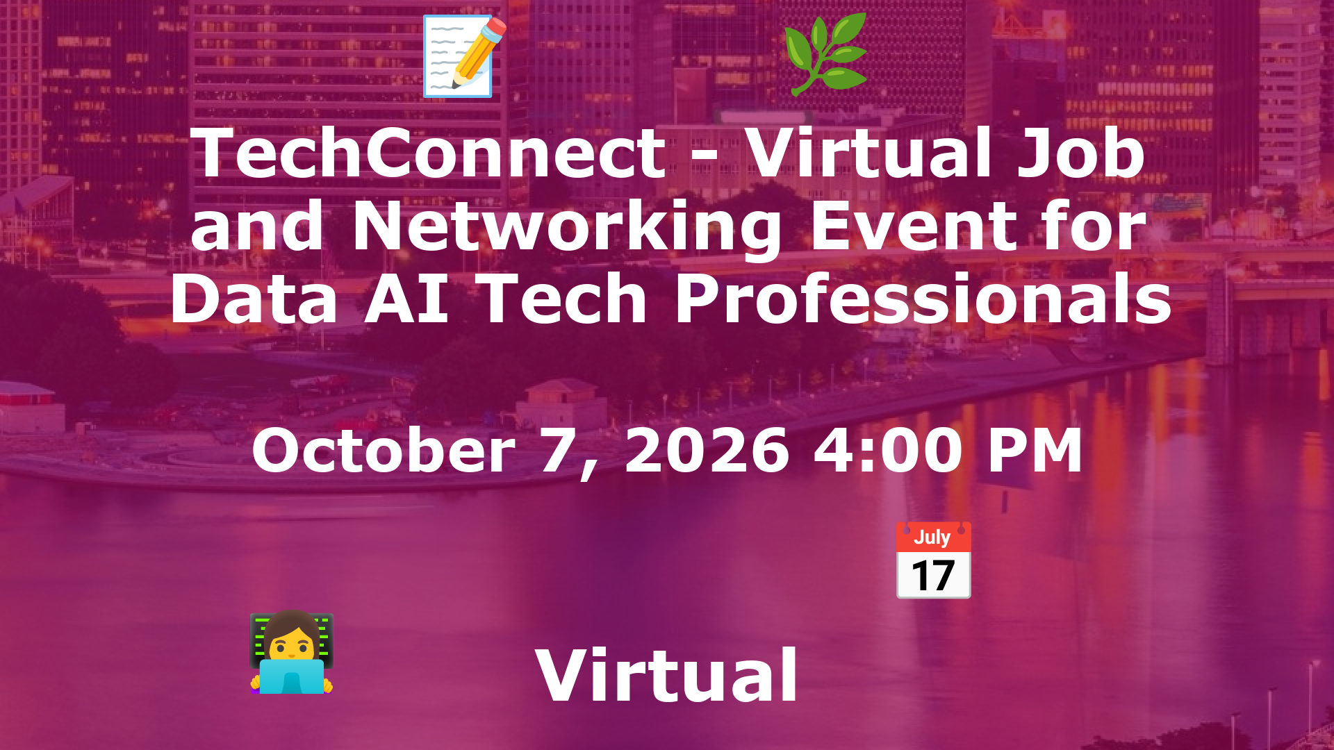 TechConnect - Virtual Job and Networking Event for Data AI Tech Professionals event image